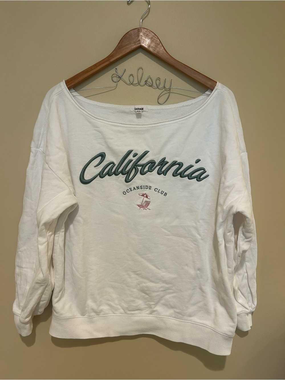 GARAGE ‘California Oceanside’ 100% Cotton Boatneck Oversized Size Medium